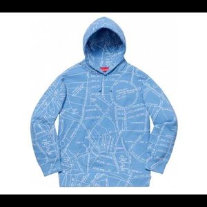 Supreme SS19 Gonz Map Hooded (Size M) Blue